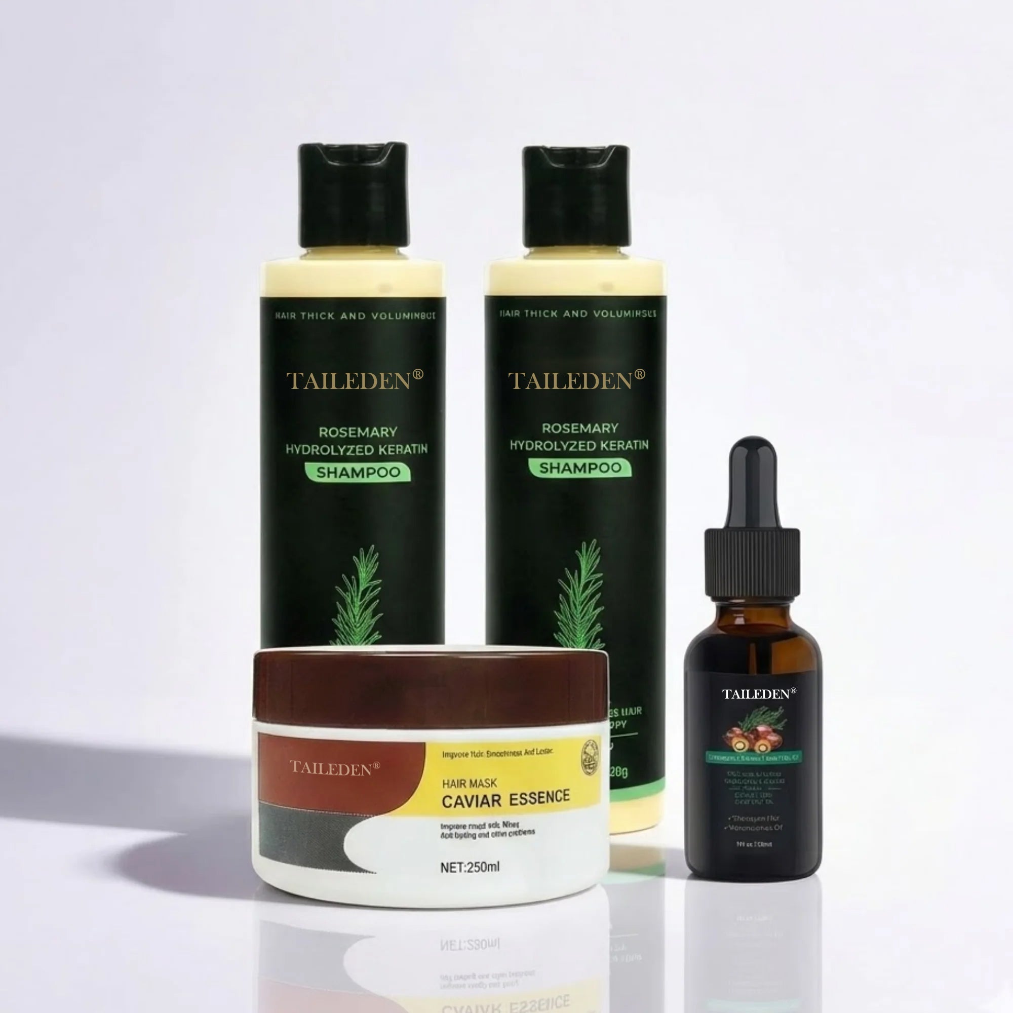 4 Packs:2 Shampoo + Conditioner + Hair Care Oil