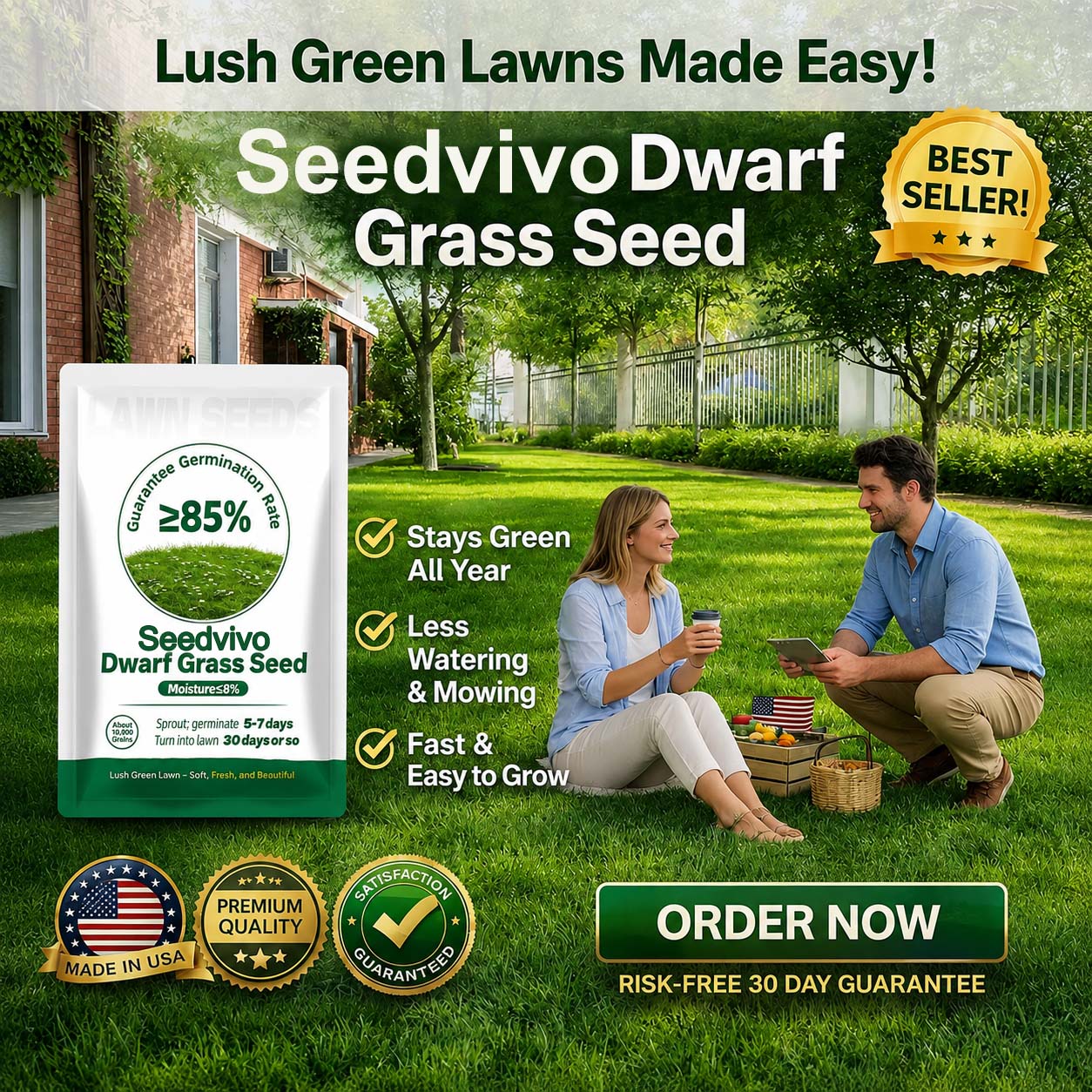 🔥Last Day Promotion 49% OFF🔥🌱2026 Seedvivo Dwarf Grass Seed for Four Seasons| Durable, Vibrant Green All Year